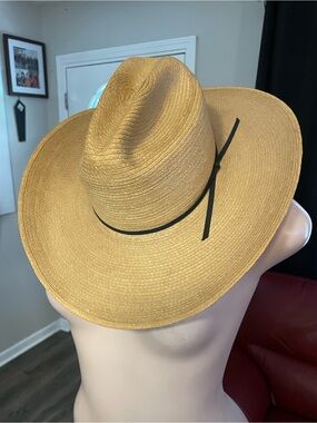 Vintage skips cowboy Milano hat Larry Mahan collection 7 1/8 57 straw natural